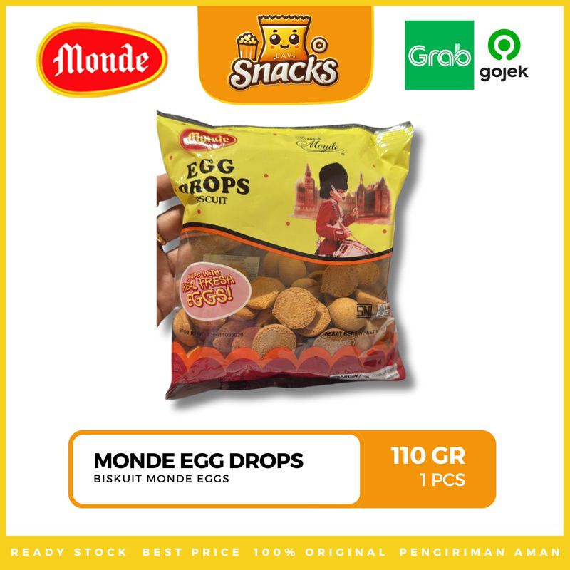 

Lav.Snacks︱Monde Egg Drops Biskuit Rasa Telur 110GR - 1 PCS