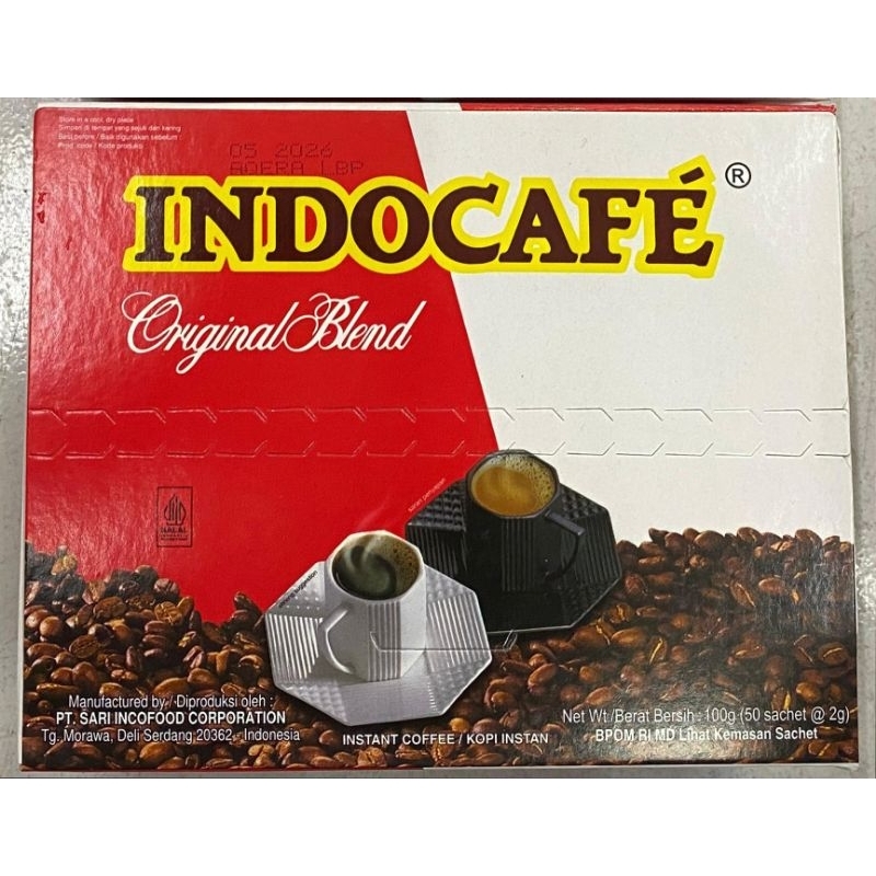 

Indocafe Original Blend 100g Box (isi 50 sachet×2g)