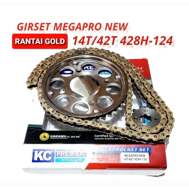 Gear Set Megapro New Mono Shock Verza Supra GTR Sonic 150 Gearset 14T 42T 428H 124L Girset Gir Paket