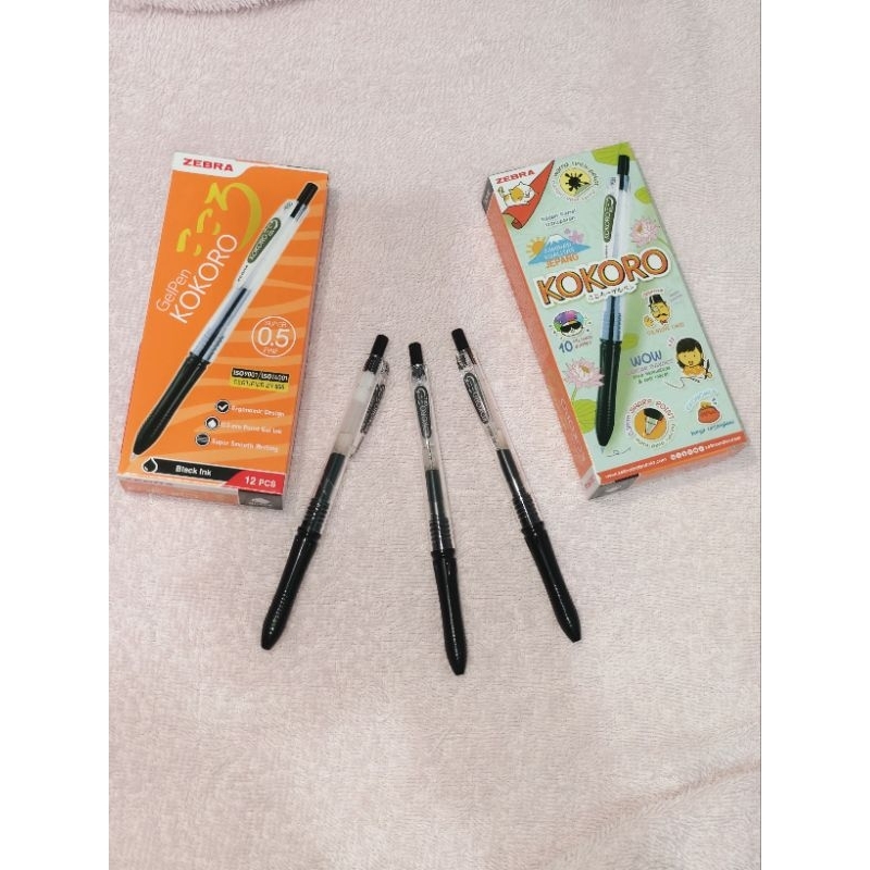 

Zebra Kokoro Pulpen Gel12 Pcs 0.5mm Retractable Gel Pen Tinta Warna Hitam Alat Tulis Isi 1 pcs, 6 pcs dan 12 pcs