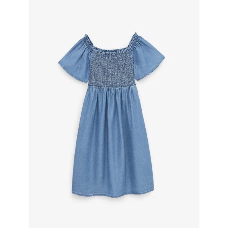 dress denim dress kerut anak Zara sz 8