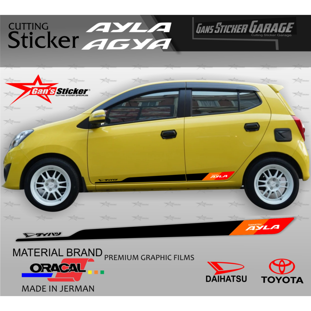 STICKER VARIASI DAIHATSU AYLA AKSESORIS DAIHATSU AYLA