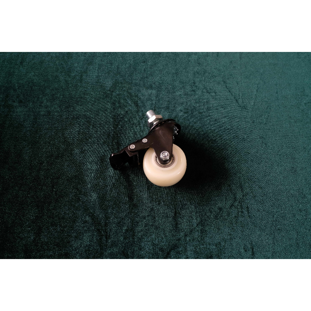 Roda Troli / Roda Meja Mesin / Roda Lemari Nilon 2 Inch Hidup + Rem