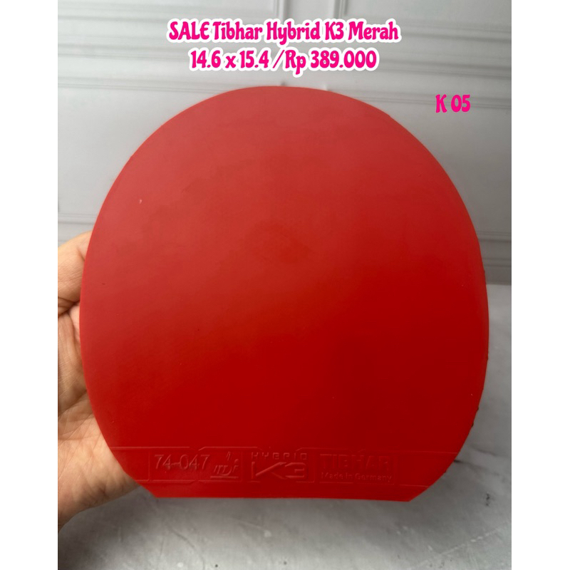 SALE KARET BEKAS PINGPONG TENIS MEJA TIBHAR HYBRID K3 MERAH