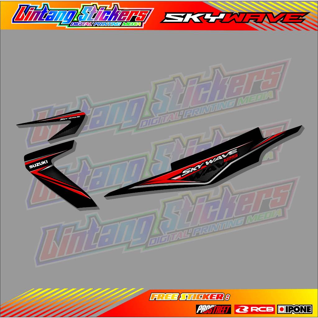 STRIPING VARIASI MOTOR SUZUKI SKY WAVE 125 / STICKER LIST VARIASI SUZUKI SKY WAVE 125