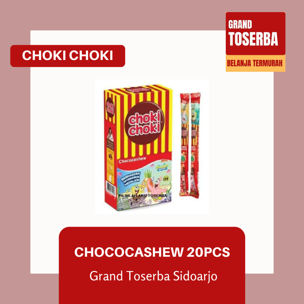 

CHOKI CHOKI CHOCOCASHEW (1 DUS) / COKLAT PASTA / MAKANAN RINGAN