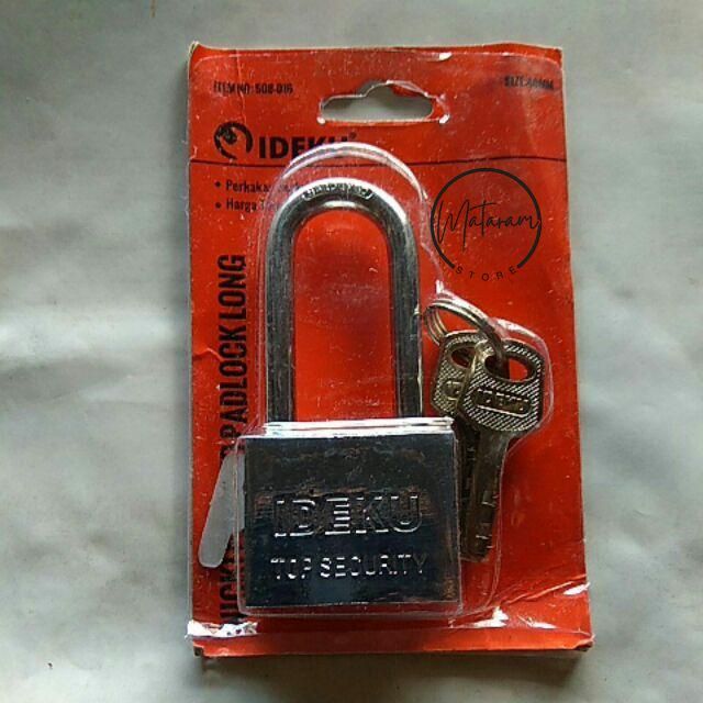 IDEKU GEMBOK LEHER PANJANG KROM 60MM / GEMBOK LAPIS NIKEL LEHER PANJANG 60 MM