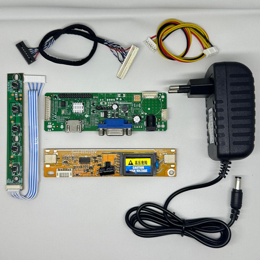 Paket Rakitan Mobo Board Monitor HDMI VGA Layar Laptop Khusus LVDS 20pin 30pin 40pin Plus Inverter