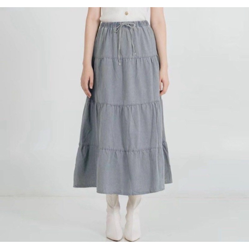 PRELOVED This Is April Kinsley Light Skirt Denim