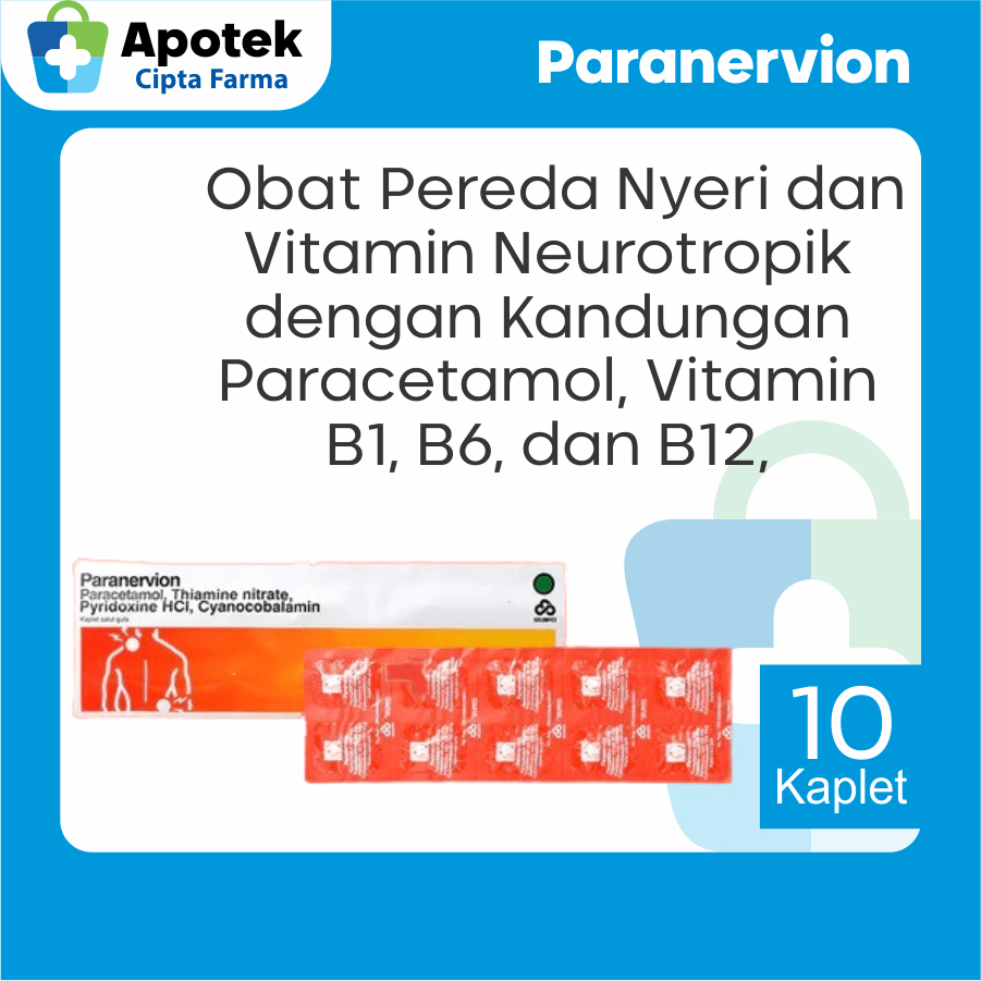 Paranervion Paracetamol Parasetamol Vitamin B1 Vitamin B6 Vitamin B12 Vitamin Saraf Obat Pereda Nyer