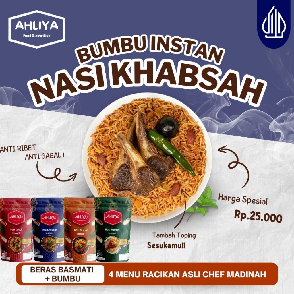 

Bumbu Kebuli khabsah mandhi biryani Instan Khas Arab -Full Rempah- Plus 200gram Beras Basmati