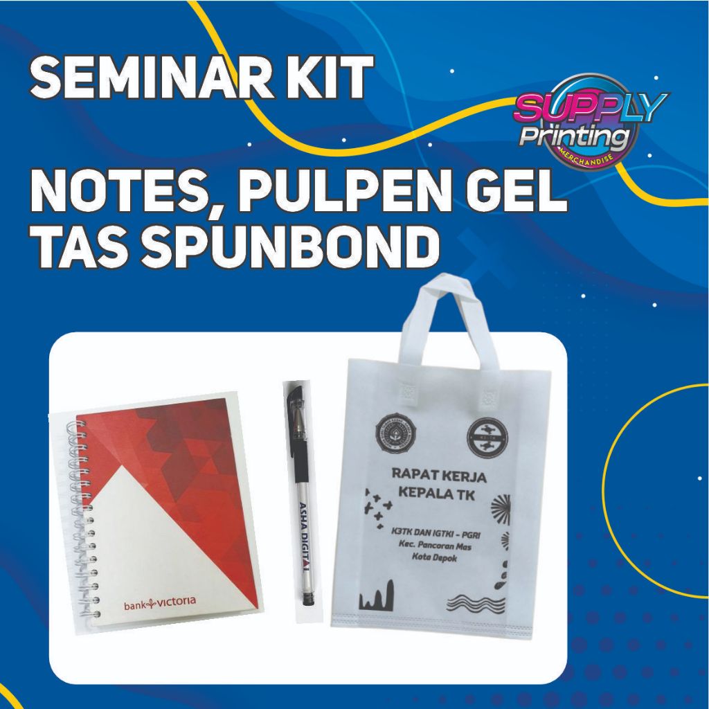 

Paket Seminar (Tas Spunbond, Pulpen Gel dan Notes)
