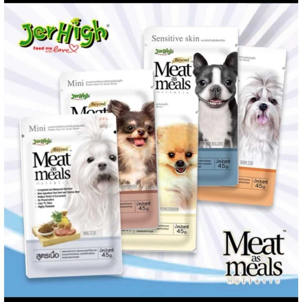 Jerhigh Meat As Meals 45 Gram - Topping Dog Food - Snack Anjing