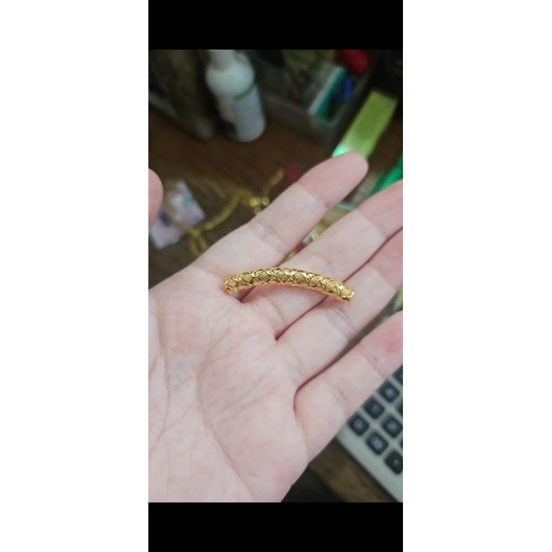liontin kecil slobok pipa kalung gelang emas asli 375 8k bunga kuning