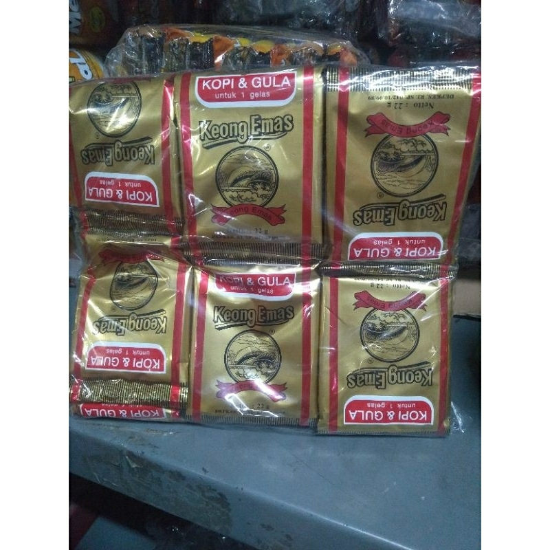 

kopi keong mas + gula