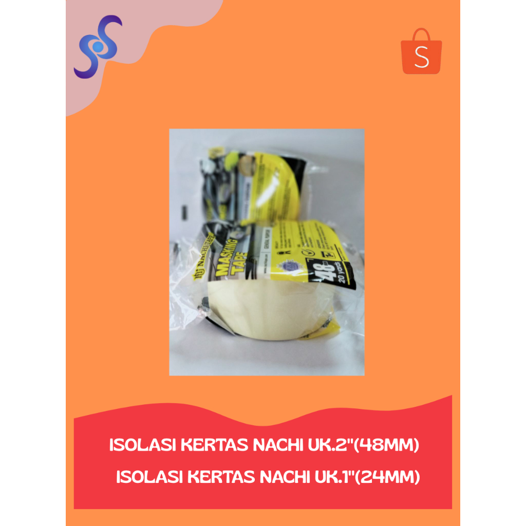 

ISOLASI KERTAS NACHI UKURAN 1"(24MM) , UKURAN 2"(48MM).
