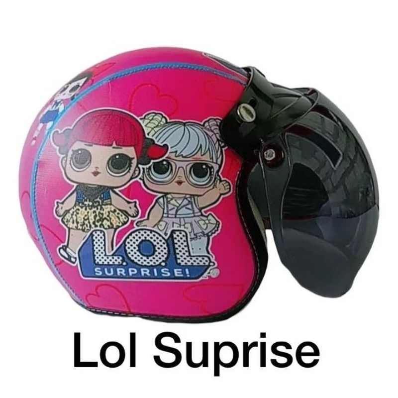 Helm anak bogo+kaca motif karakter LOL