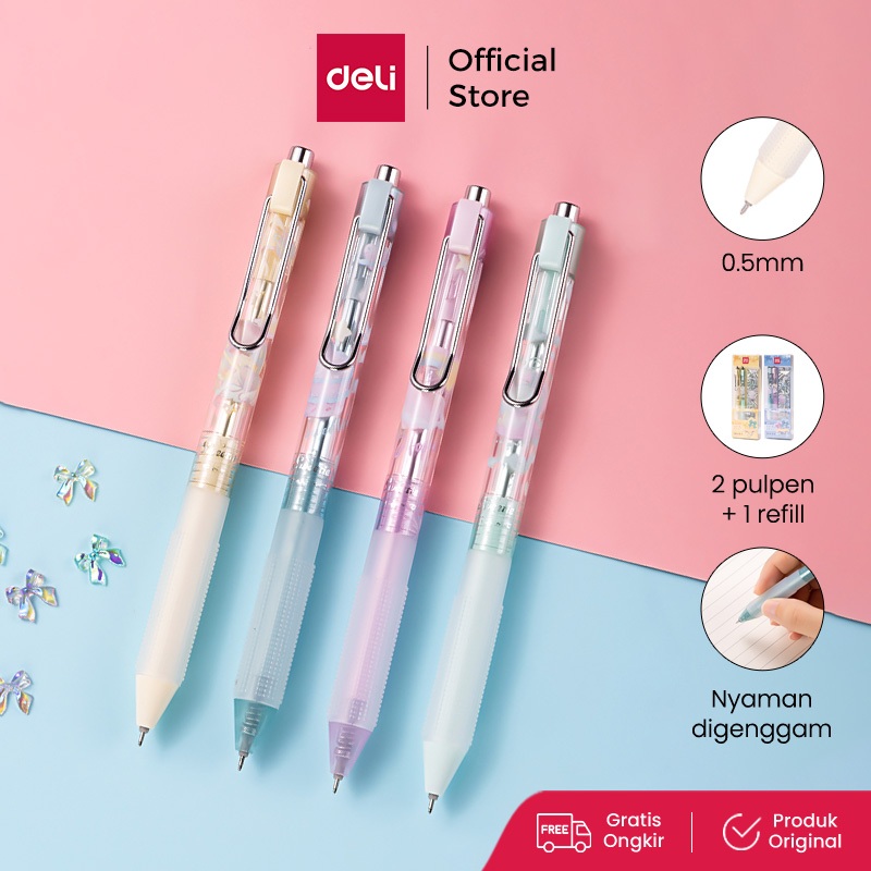 

Deli Pulpen Gel Set / Gel Pen Set Isi 2 Dengan Refill SA117