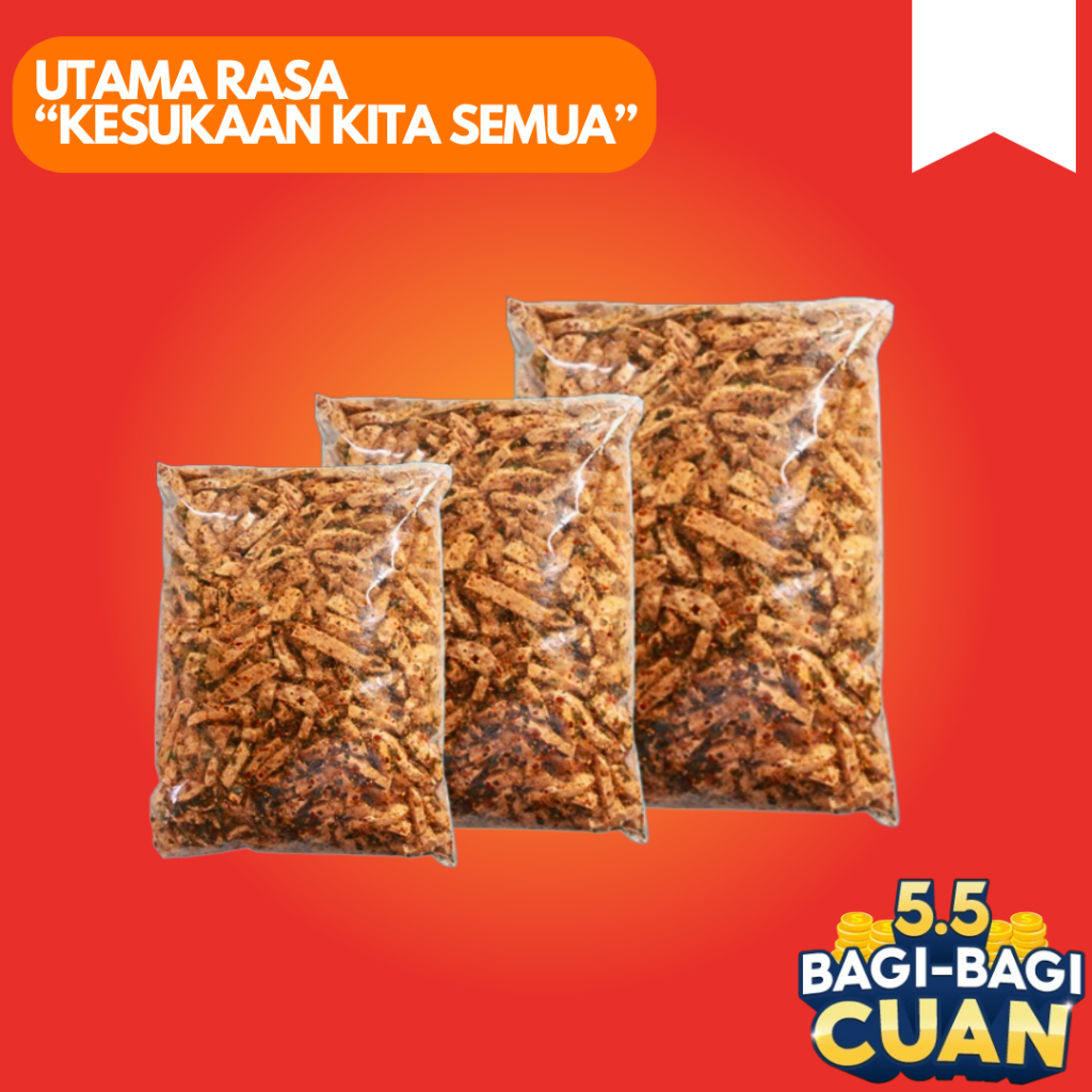 

Basreng Pedas Daun Jeruk 500g | Basreng Viral | Basreng Stik | Basreng Sultan