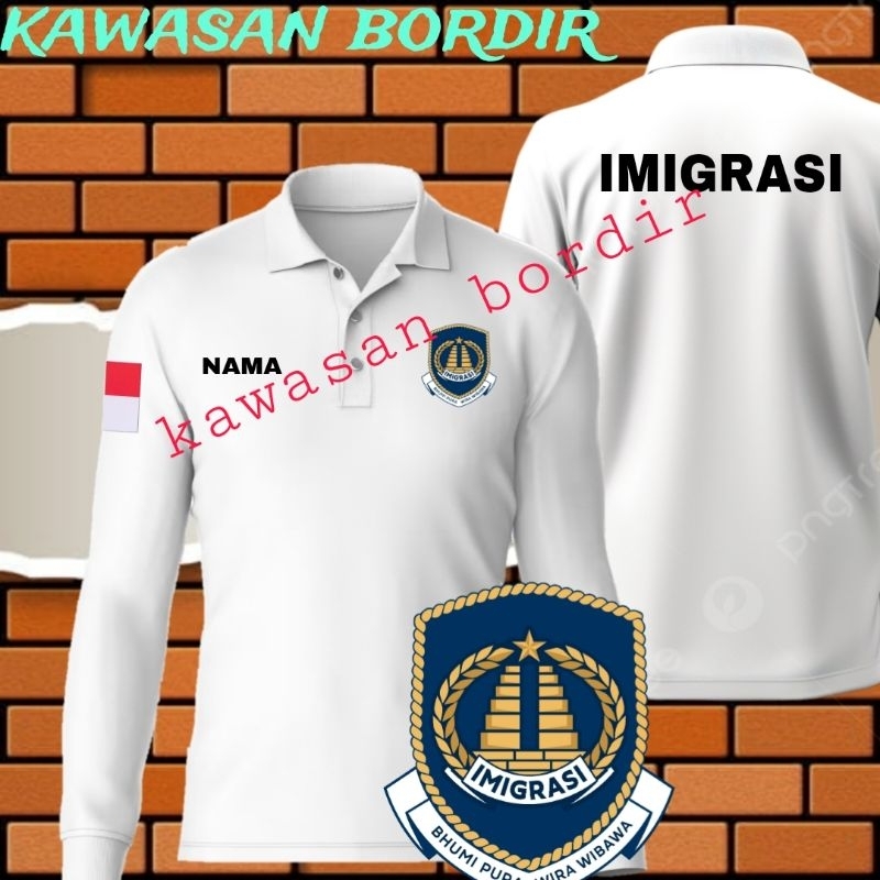 polo shirt imigrasi kaos imigrasi seragam imigrasi baju imigrasi full bordir..