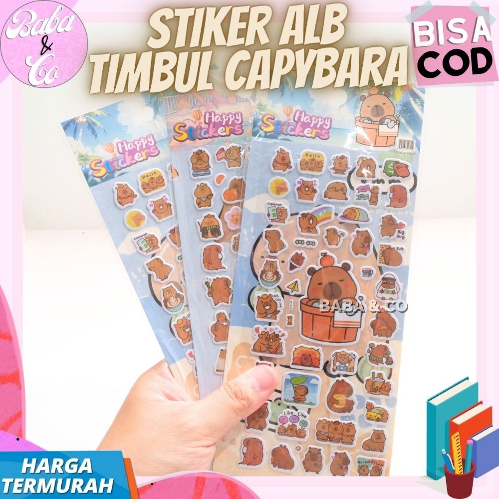 

STIKER ALB TIMBUL CAPYBARA STIKER 1 LEMBAR TIMBUL CAPYBARA LUCU UNIK IMUT STICKER 3D CAPYBARA KAPIBARA IMUT UNIK COD
