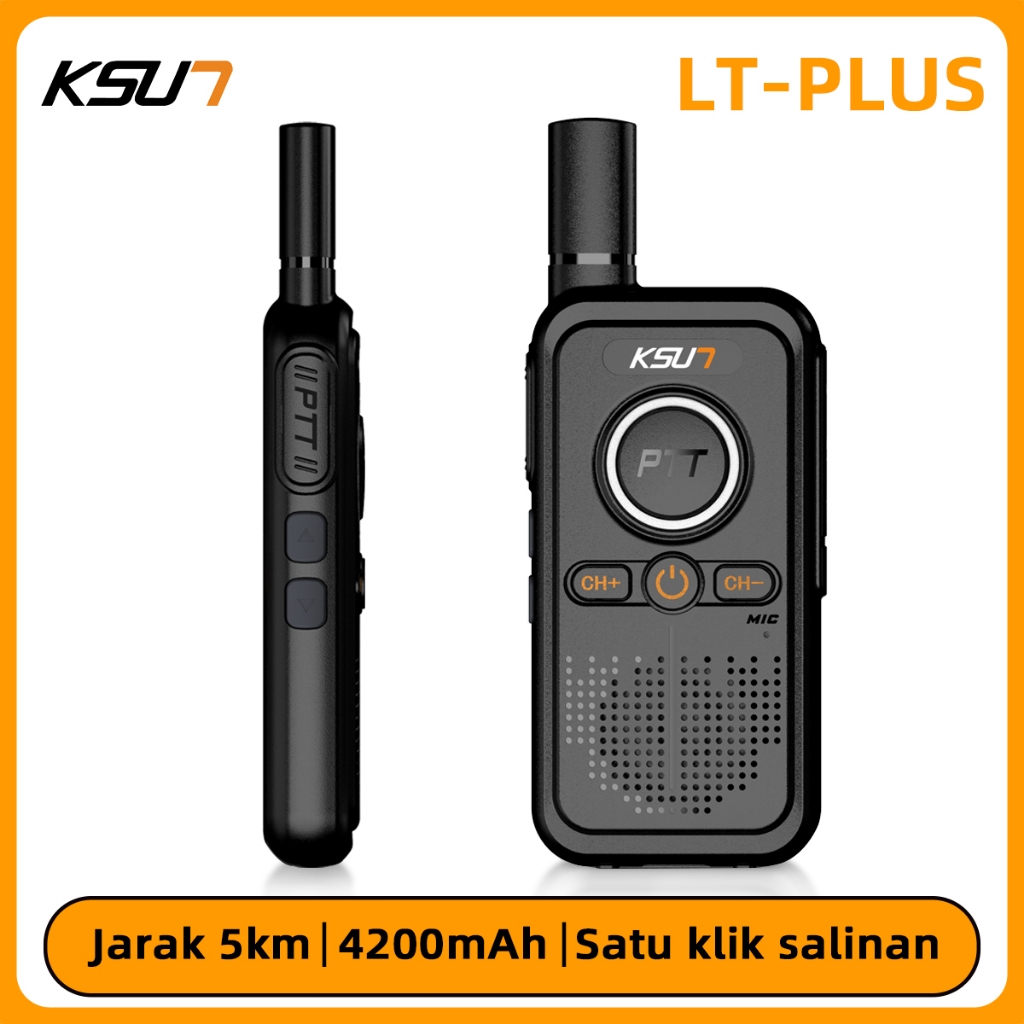 KSUN LTPLUS Walkie Talkie 2pcs Jarak Jauh  Panggilan Terenkripsi Handy Talky Radio Wireless Copy HT