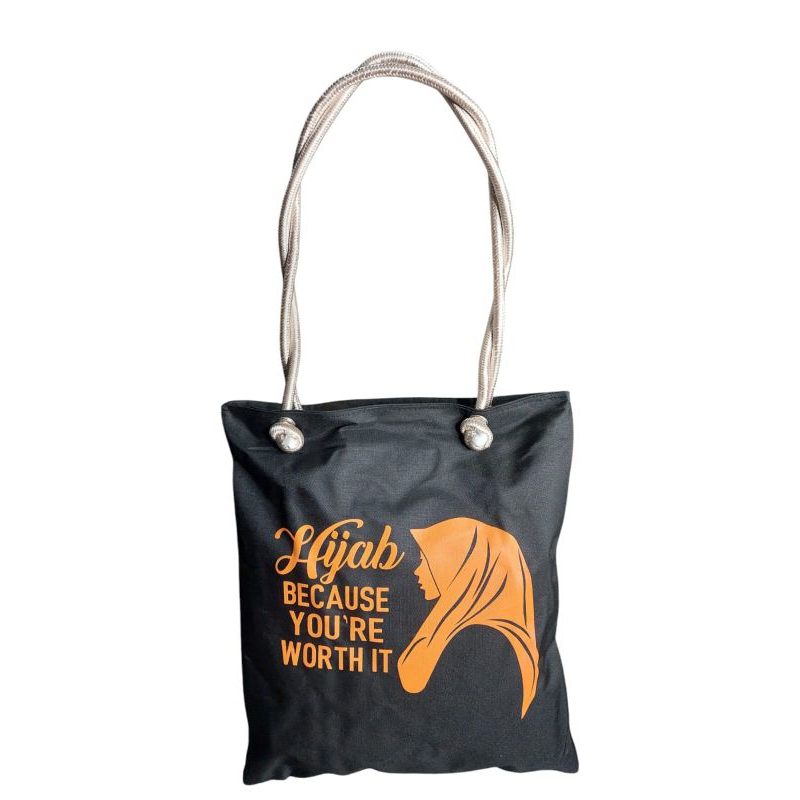 tote bag wanita bahan kanvas tali tambang tote bag wanita kekinian tas selempang wanita hijab tas la