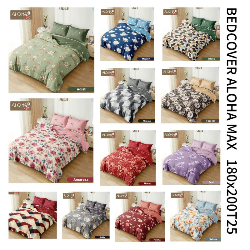 Bedcover Aloha Max set Sprei flat king size 180x200