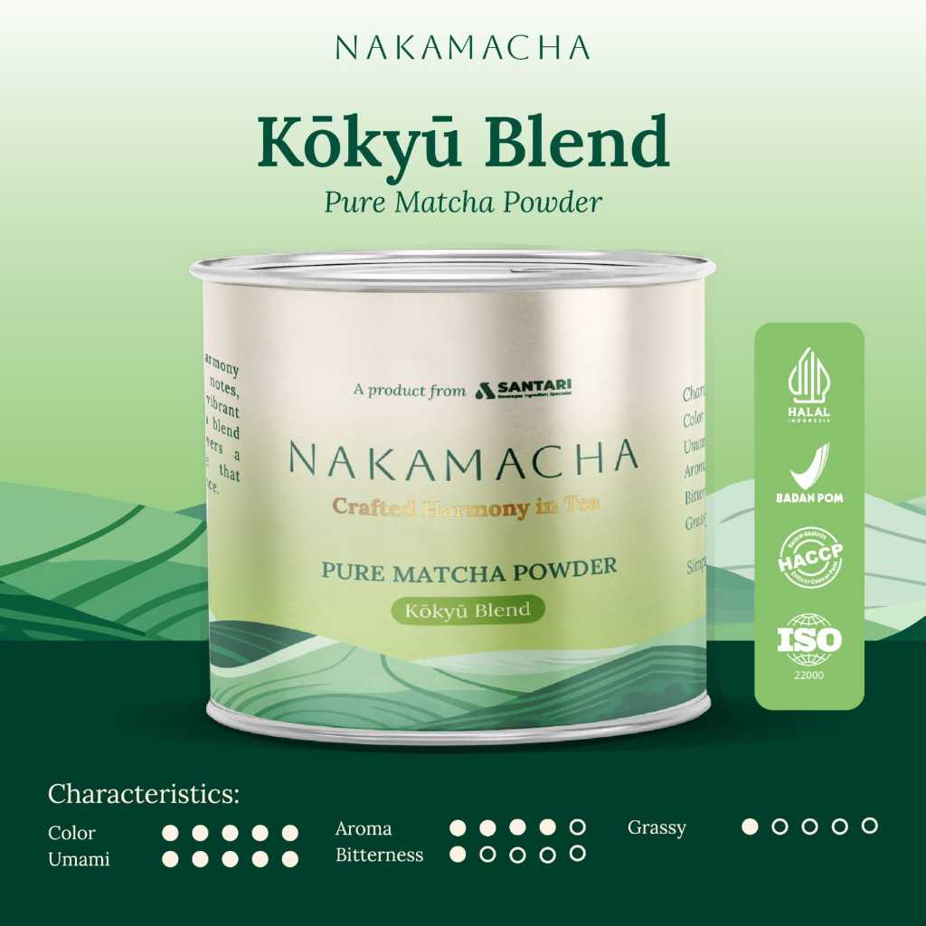 

Nakamacha Pure Matcha Powder - KOKYU Blend PURE Ceremonial - Bubuk Minuman Matcha Premium - 100 Gram