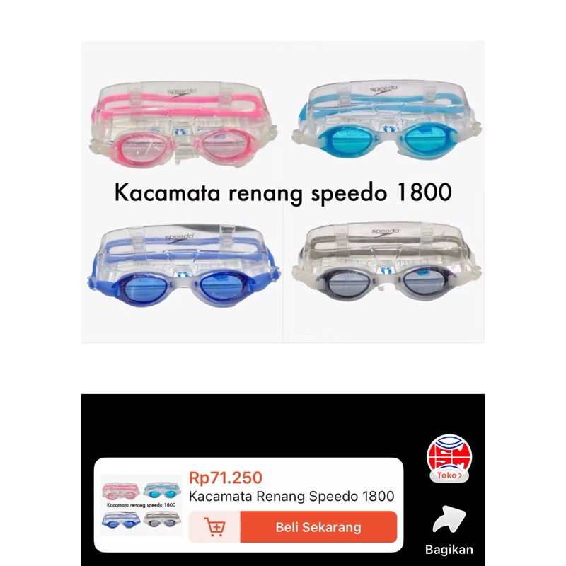 Kaca mata renang speedo original tipe 1800 PRELOVED