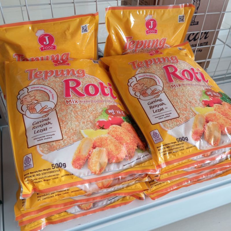 

J Food Tepung Roti Panir Mix Bread Crumbs 500g Coating Gorengan Katsu Makanan