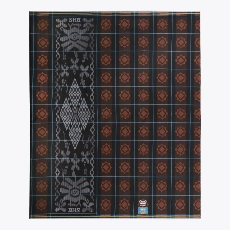 sarung bhs classic gold motif c44 dka hitam coklat