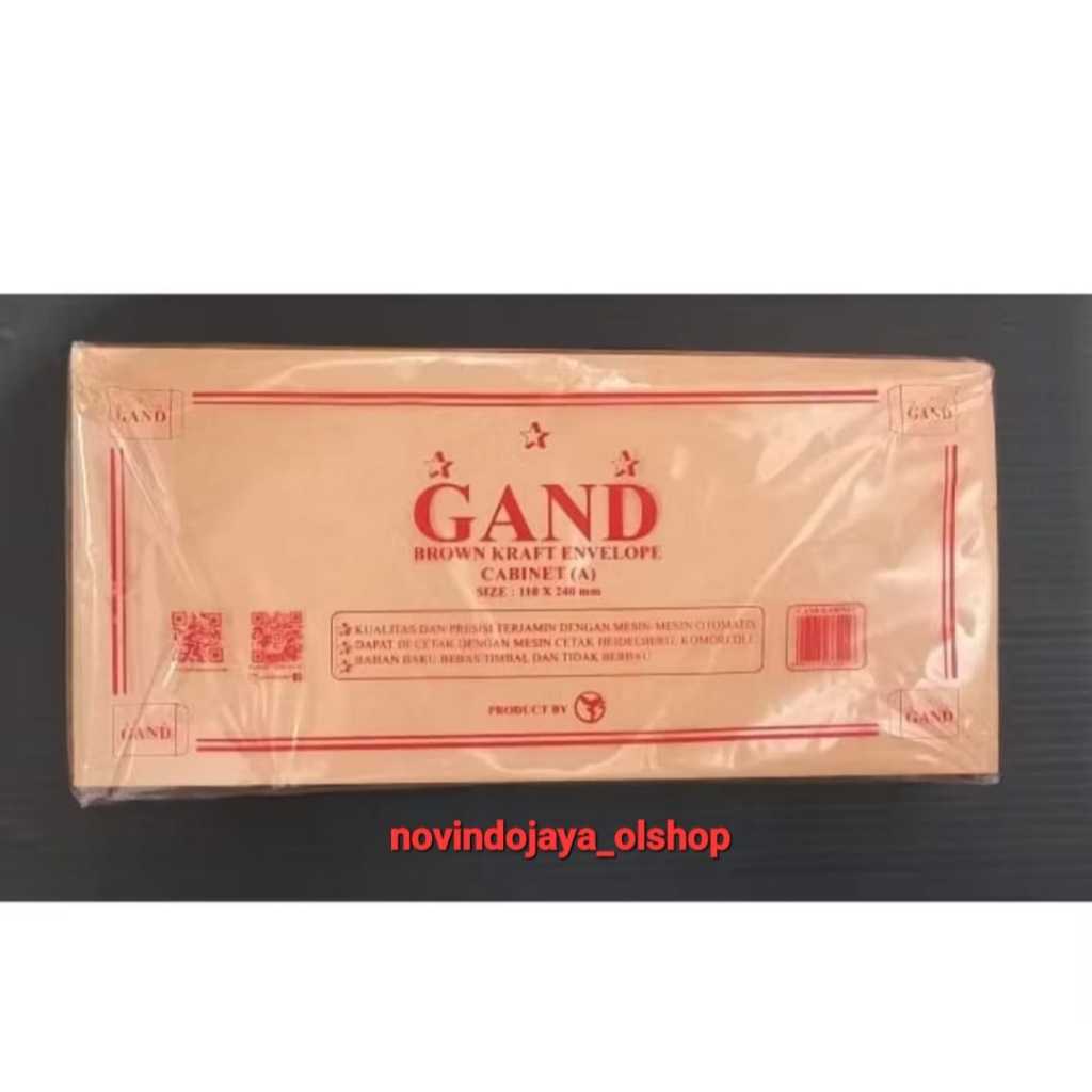 

AMPLOP COKLAT KABINET GAND 1PAK ISI 100 LEMBAR TERMURAH GROSIR 3 PAK