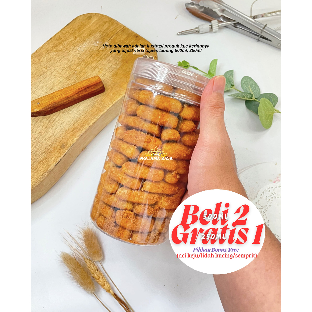 

[BELI 2 GRATIS 1] Palm Chess Pratama Rasa Kue Kering Renyah Berkualitas Toples Tabung 500ml / 250ml