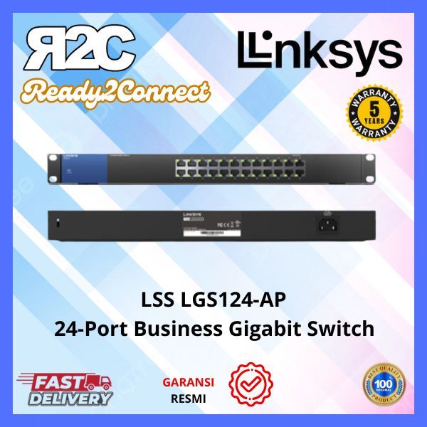 LINKSYS LGS124-AP 24PORT BUSINESS DESKTOP GIGABIT SWITCH