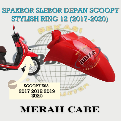 spakbor DEPAN SLEBOR DEPAN  Scoopy esp new k93 MERAH ring 12 donat 2017 2018 2019 NON ORI9INAL