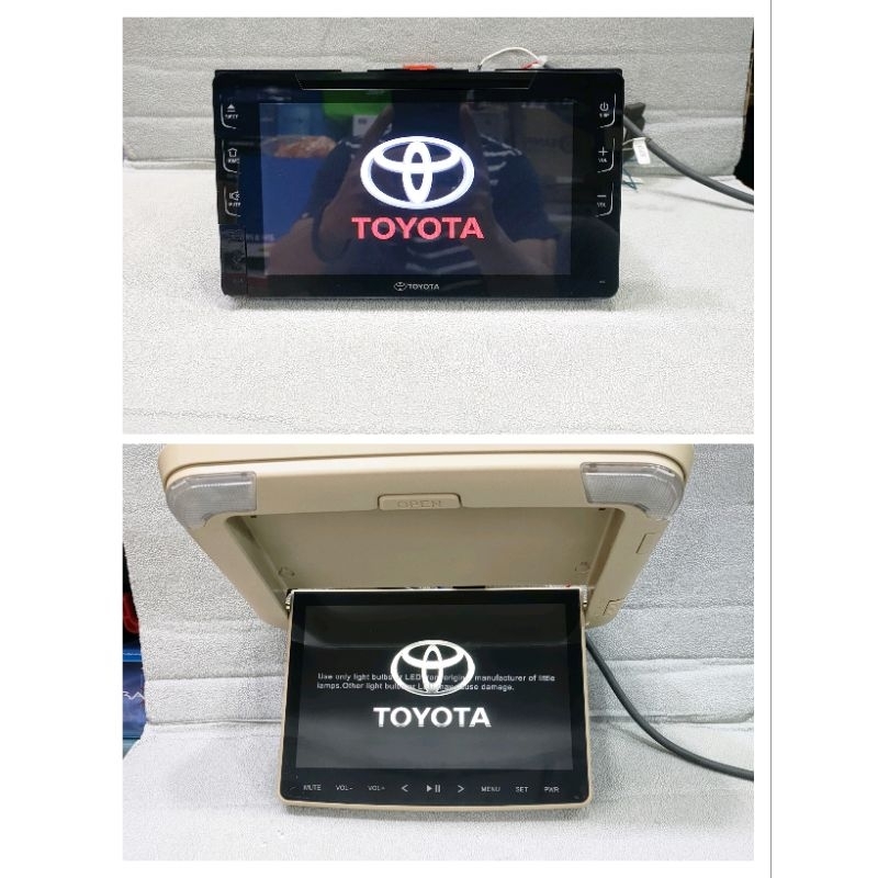 Tv mobil Toyota Alphard 2018 Headunit plus tv monitor ruuf original