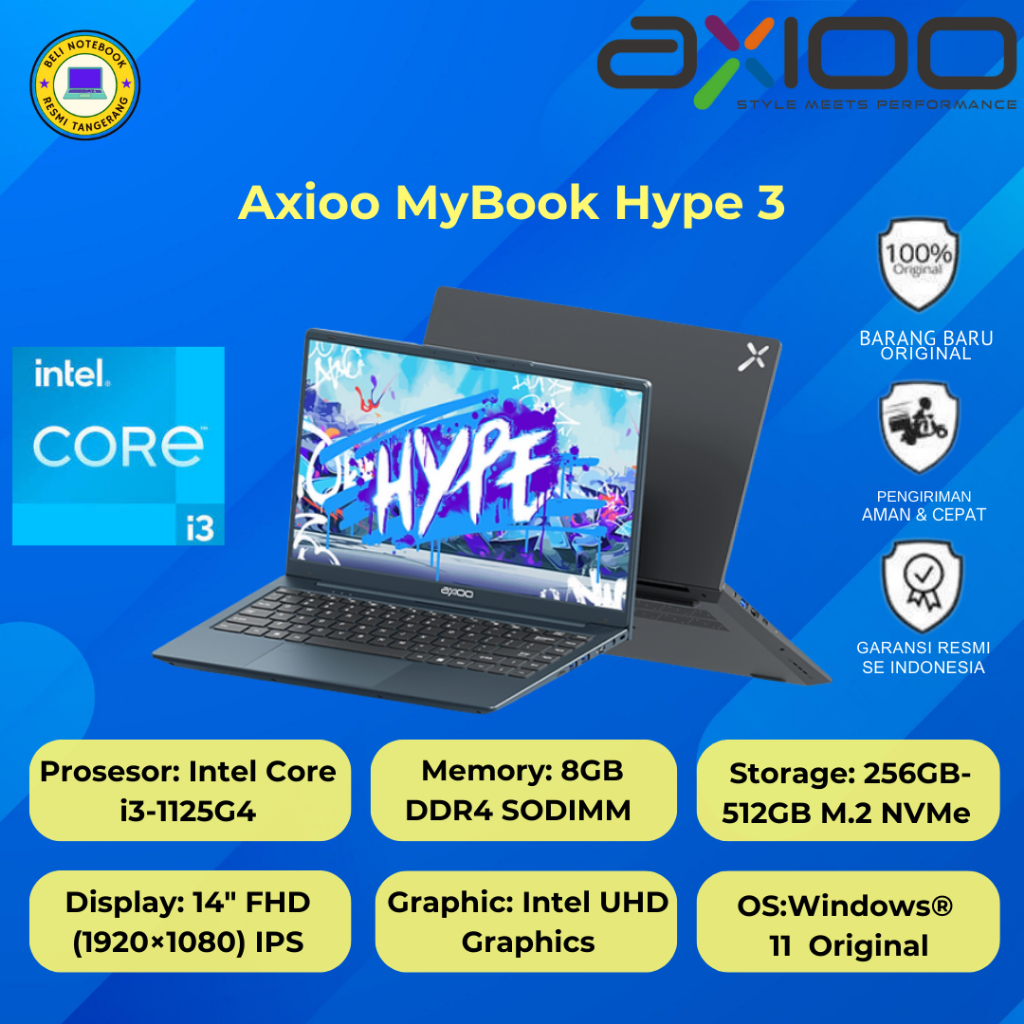 AXIOO MYBOOK HYPE 3 (G11) I3-1125G4 RAM8GB SSD256GB