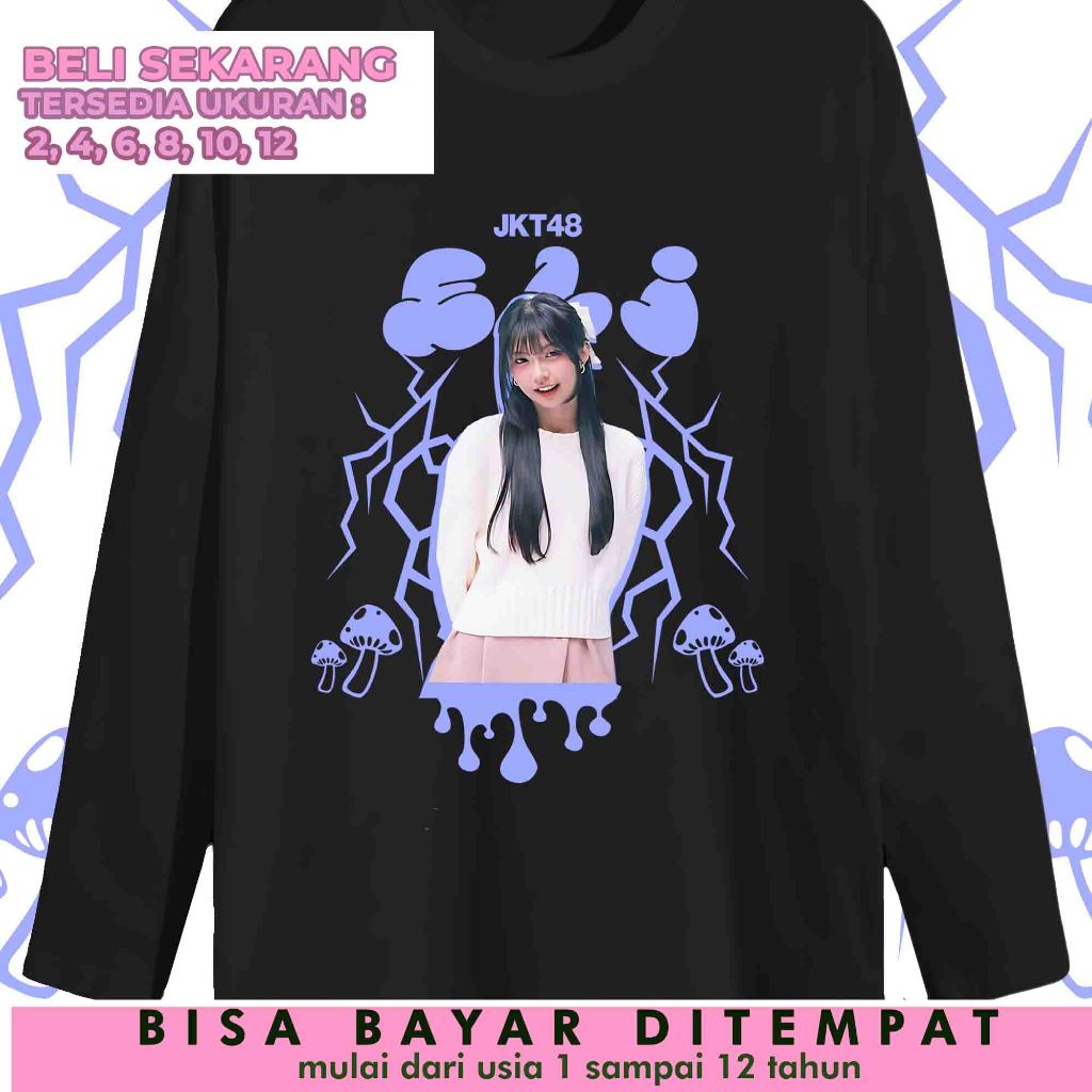 KAOS ANAK LENGAN PANJANG - KAOS MY OSHI ELI JKT48 V3 TERBARU - KAOS DISTRO ANAK CEWEK