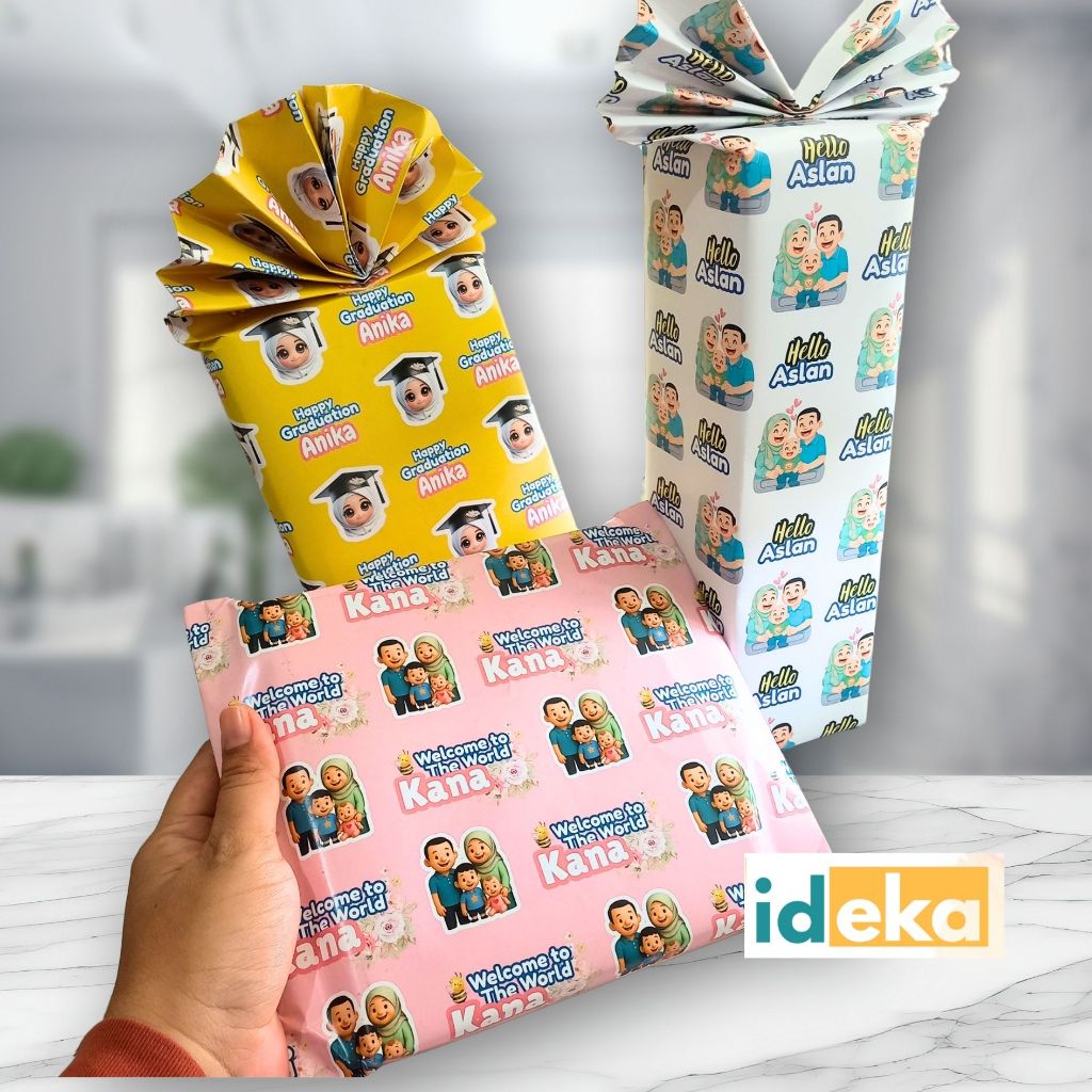 

IDEKA Kertas Kado Custom Muka - Free Edit - Proses Cepat 1 Hari Jadi