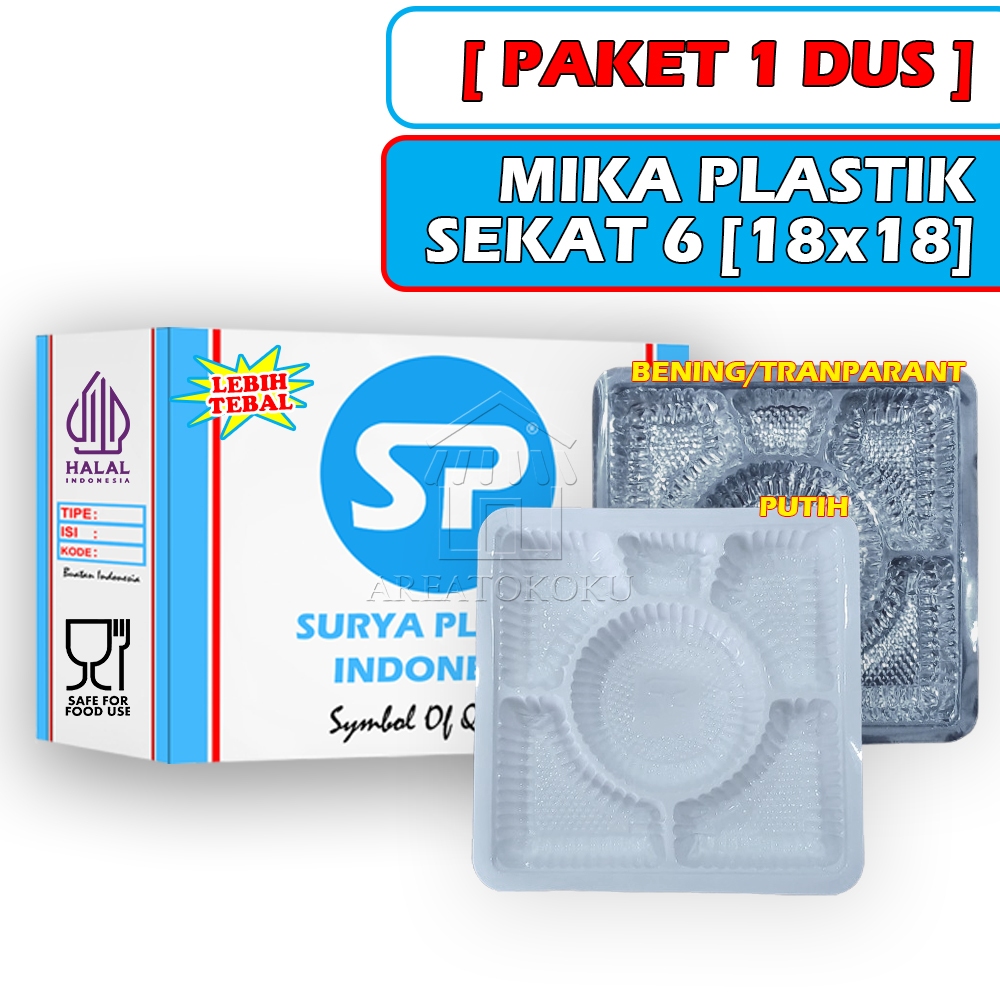 [GROSIR 1 DUS] Mika Nasi Dus Box Makanan Sekat 6 18 x 18 [PAKET USAHA TOKO DISTRIBUTOR PLASTIK MIKA]