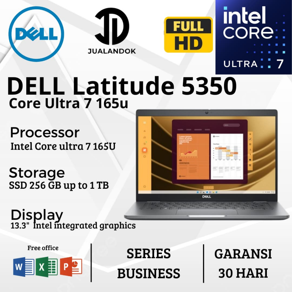 Laptop Dell Latitude 5350 Ultra 7 165U - RAM 16GB - SSD 512GB - 13 inch - Like New - Windows 11 Pro