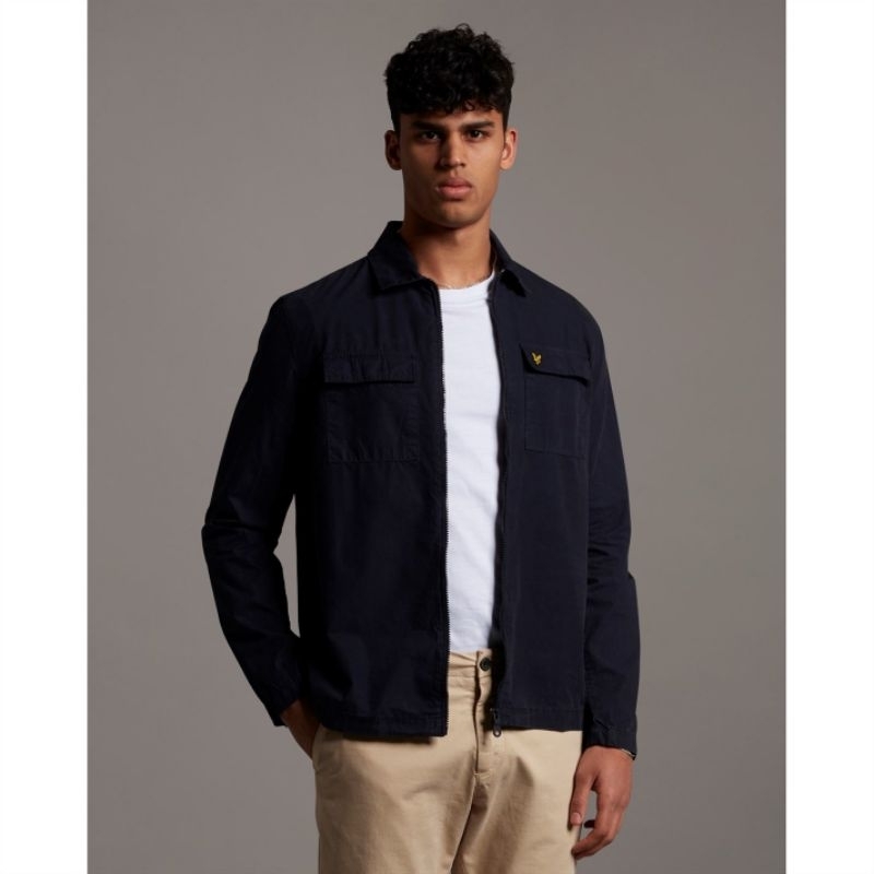 Lyle and Scott Cotton Twill Overshirt Jacket Navy Original