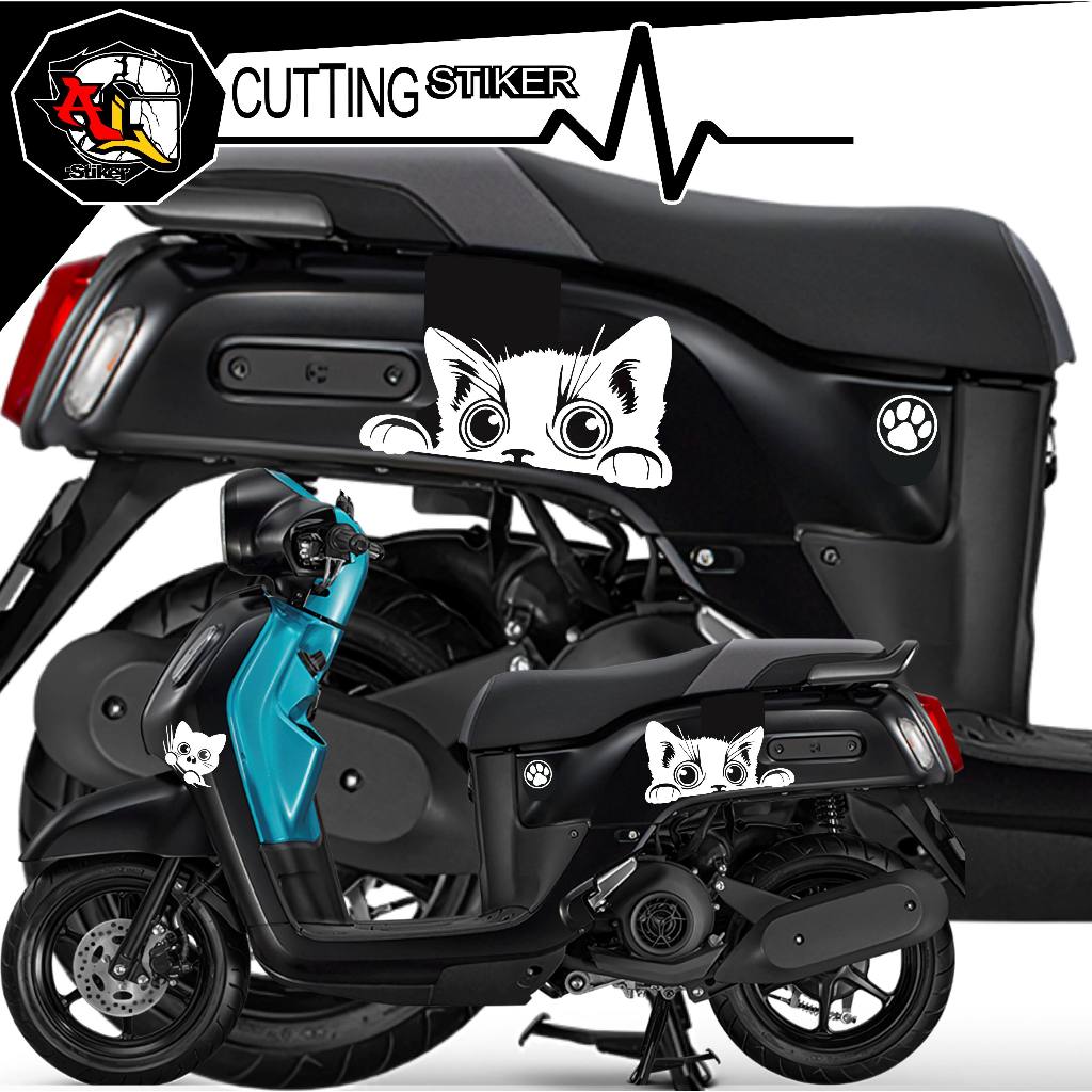 STRIPING KUCING/STICKER CUTTING KUCING/555A/STRIPING FAZZIO/STIKER MOTOR UNIK/STIKER UNTUK ALL MOTOR