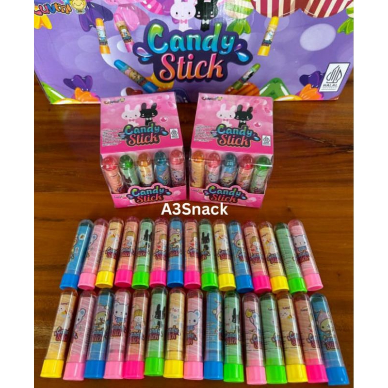 

permen candy stick bentuk lipstik 1 pack isi 30 pcs aneka rasa buah.