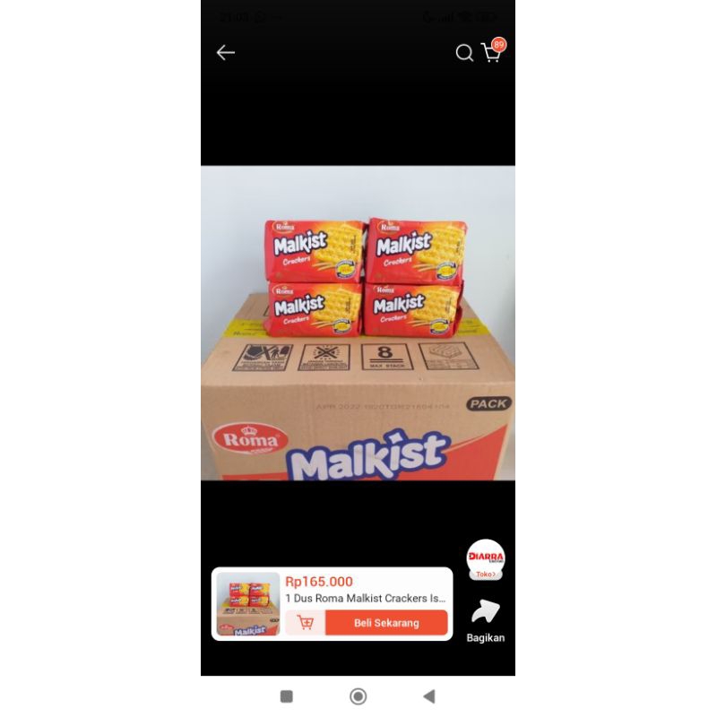 

Roma Malkist Crackers Manis 105 Gr Original