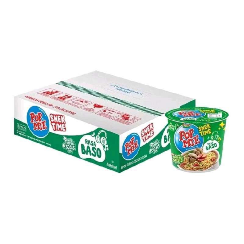 

POP MIE INSTANT MINI SNEK TIME KUAH RASA BASO KEMASAN DUS ISI 12 PCS