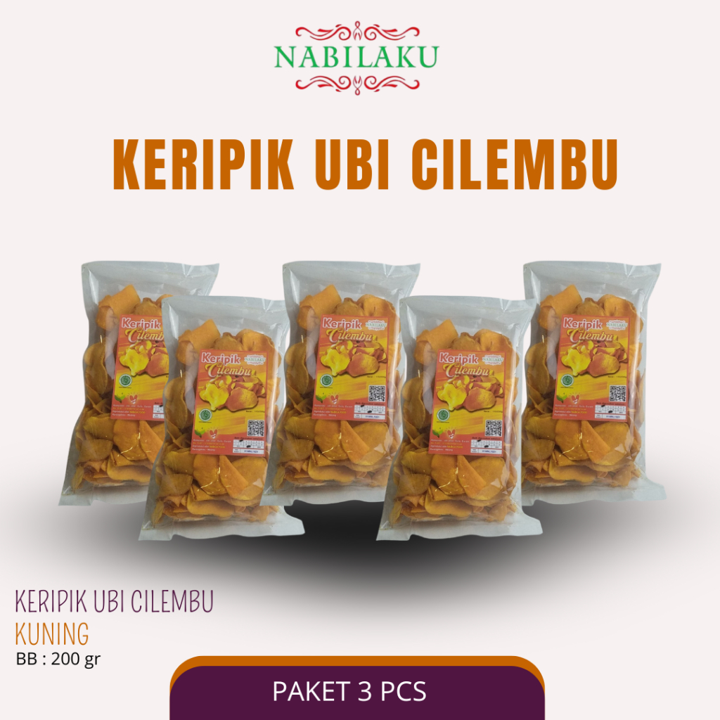 

NABILAKU - Snack Cemilan Keripik Kripik Ubi Jalar Telo Kuning Cilembu