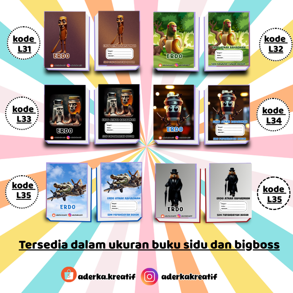 

Sampul Buku Tulis Custom Anomali Tung Tung Sahur
