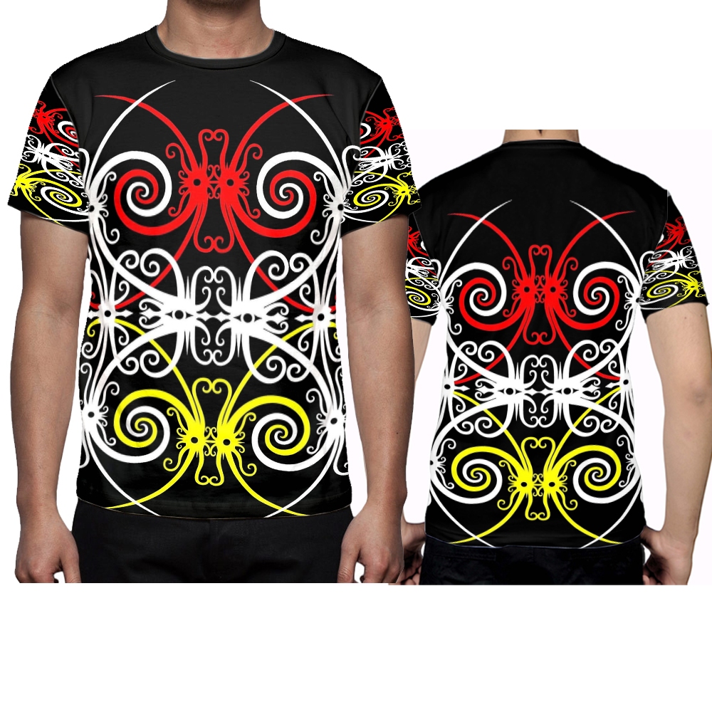 KAOS MOTIF DAYAK CUSTOM/BAJU KAOS MOTIF DAYAK KEREN TERARU